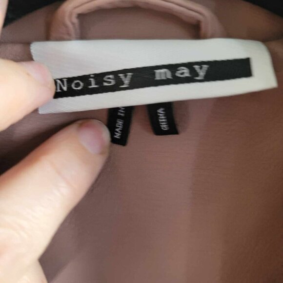 Noisy May Salmon coloured faux leather biker jacket. EUC - Picture 4 of 10